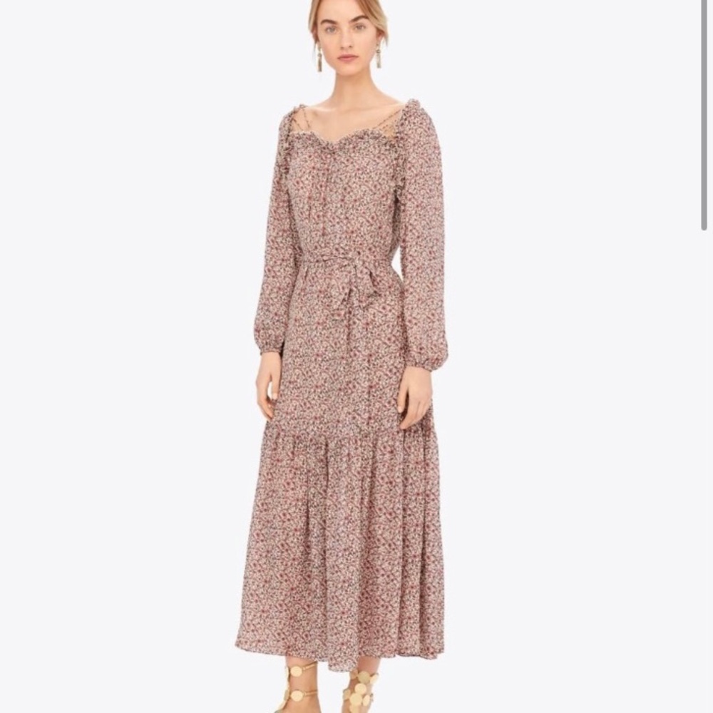 Tory Burch - Printed Georgette Maxi Dress in Red